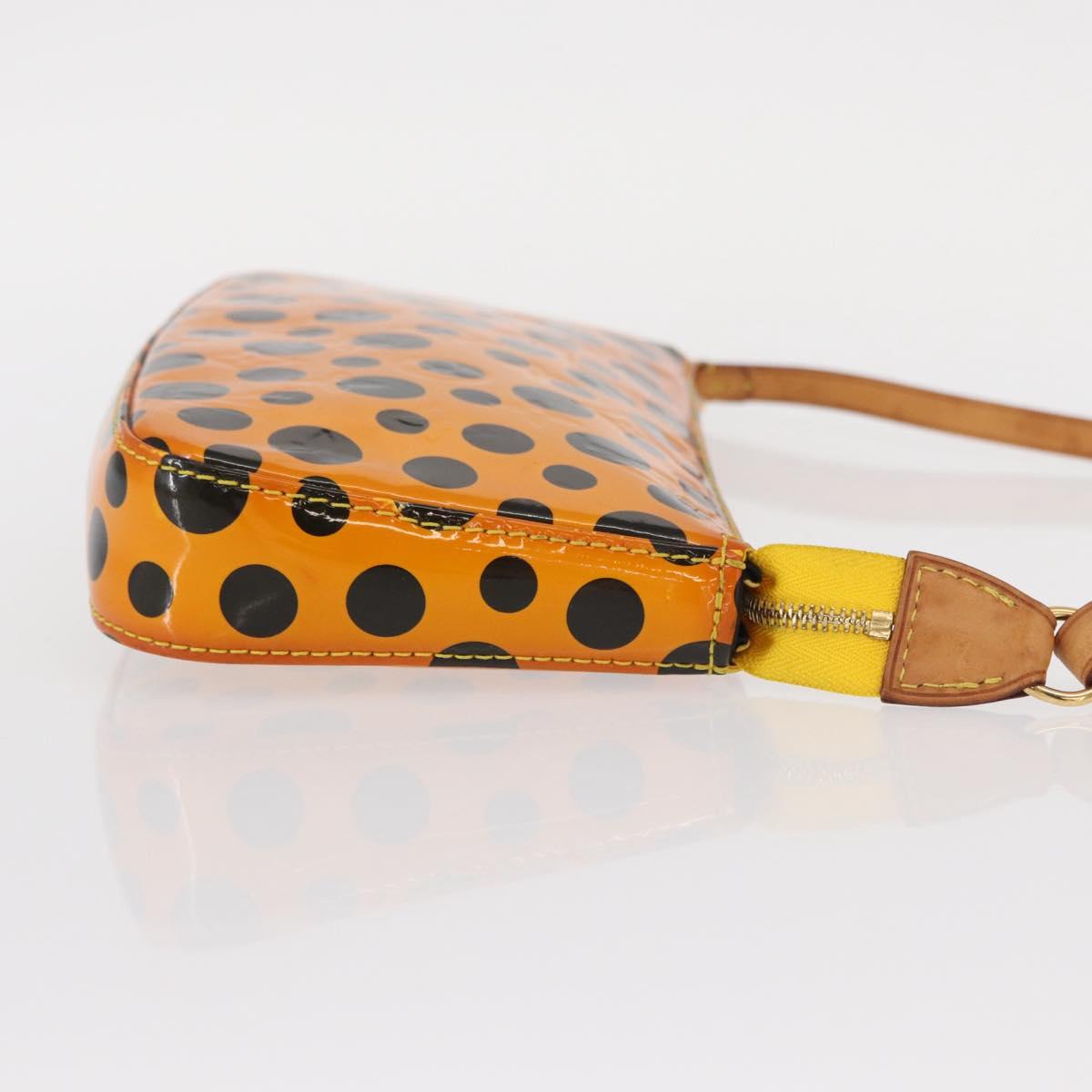 LOUIS VUITTON Vernis Yayoi Kusama Pochette Accessoires Jaune M91426 Auth 156675V