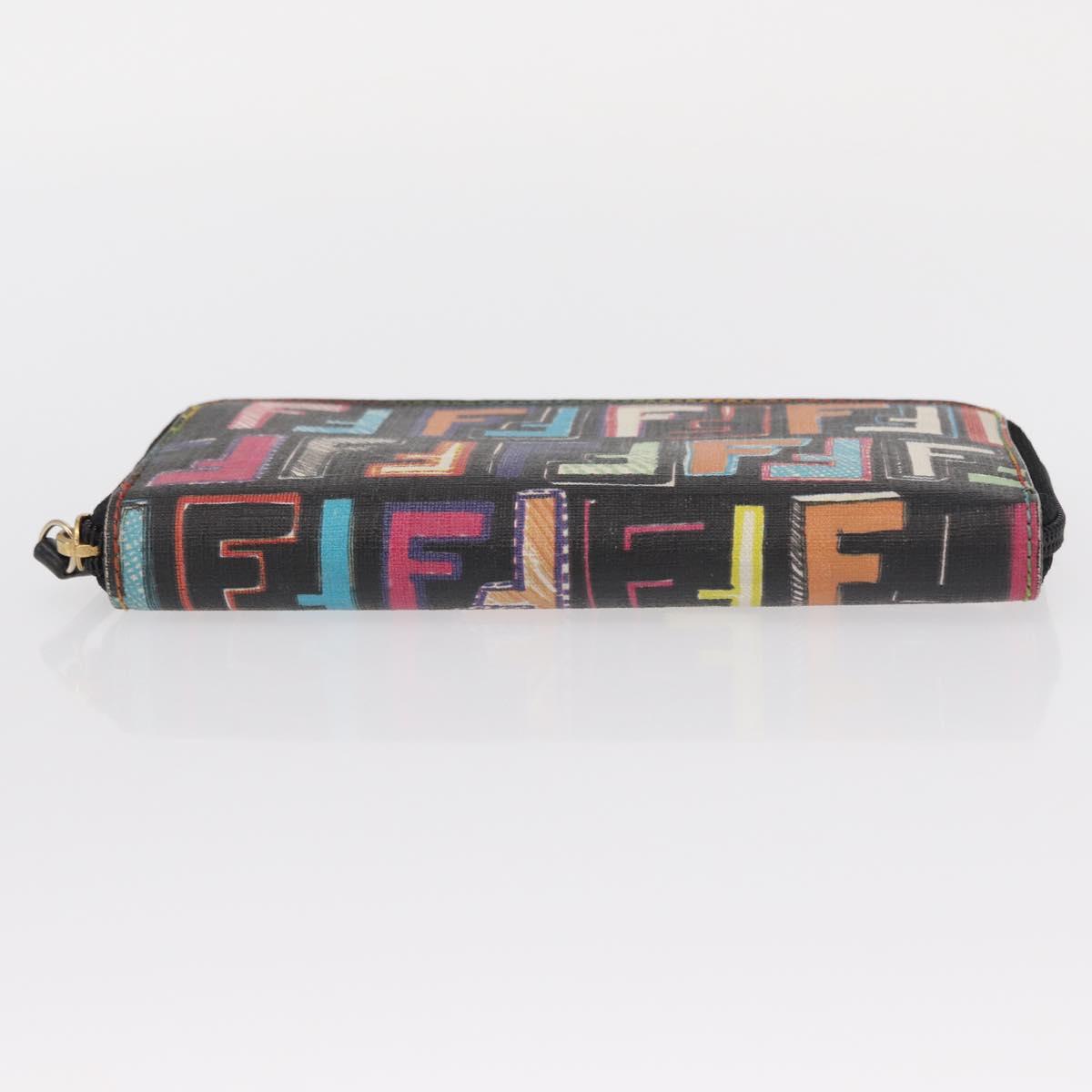 FENDI Zucca Canvas Long Wallet Multicolor Auth 156681V