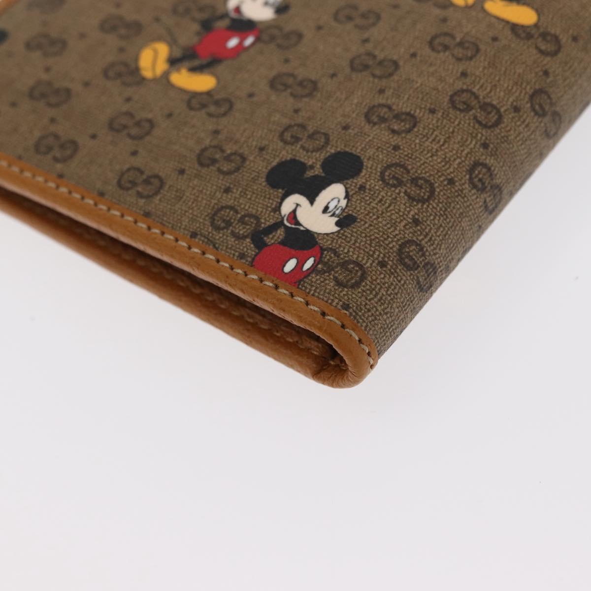 GUCCI Micro GG Supreme Disney Compact Wallet PVC Beige 602547 Auth 156682SM