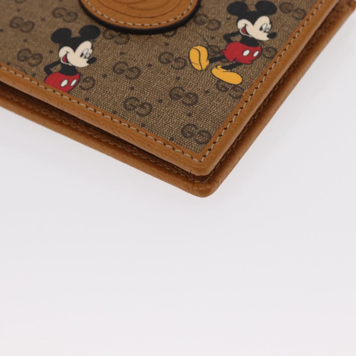 GUCCI Micro GG Supreme Disney Compact Wallet PVC Beige 602547 Auth 156682SM