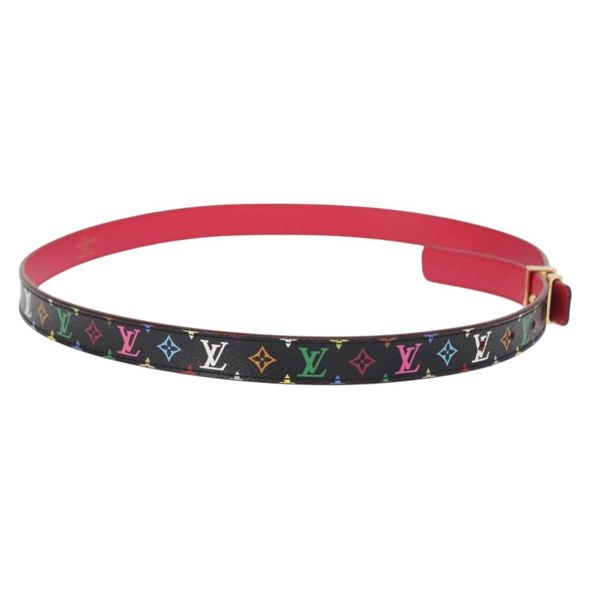 LOUIS VUITTON Multicolor Ceinture Initials Belt Black M9631 LV Auth 156684SAM