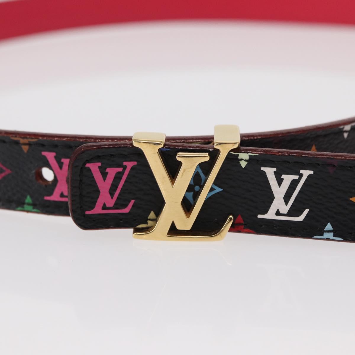 LOUIS VUITTON Multicolor Ceinture Initials Belt Black M9631 LV Auth 156684SAM