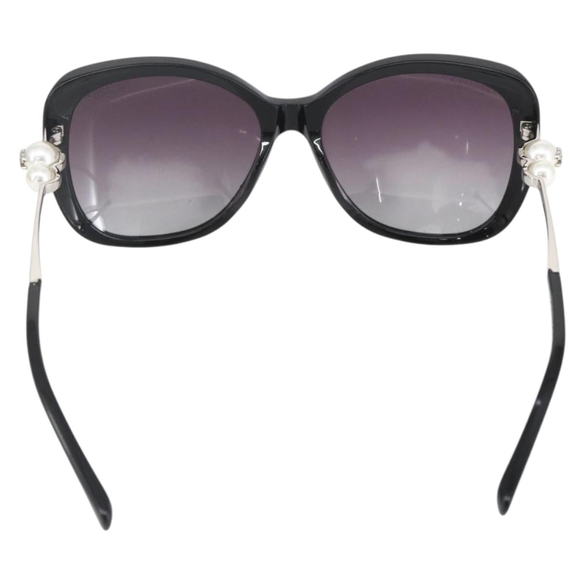 CHANEL Coco Pearl Sunglasses metal Black 5339-H CC Auth 156688A