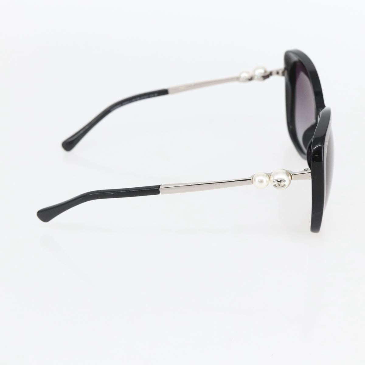 CHANEL Coco Pearl Sunglasses metal Black 5339-H CC Auth 156688A