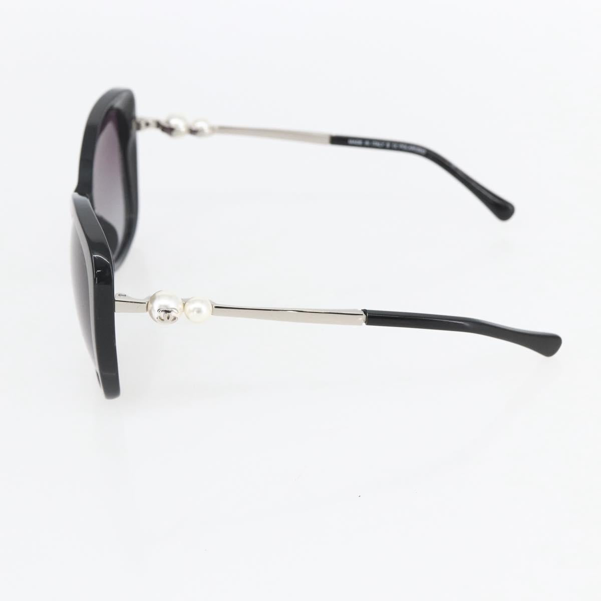 CHANEL Coco Pearl Sunglasses metal Black 5339-H CC Auth 156688A