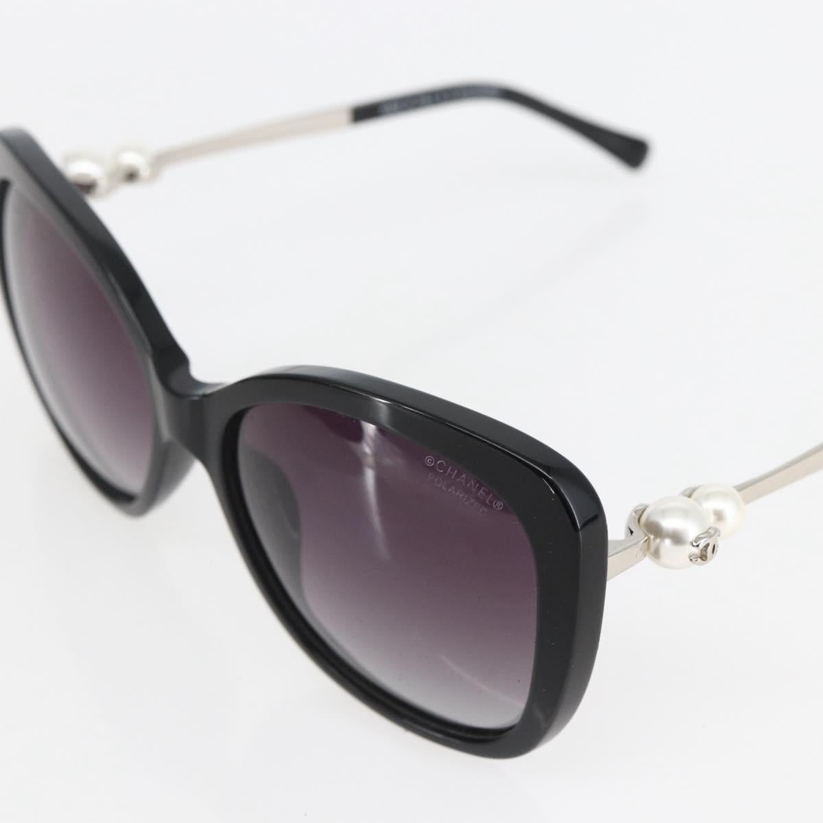 CHANEL Coco Pearl Sunglasses metal Black 5339-H CC Auth 156688A
