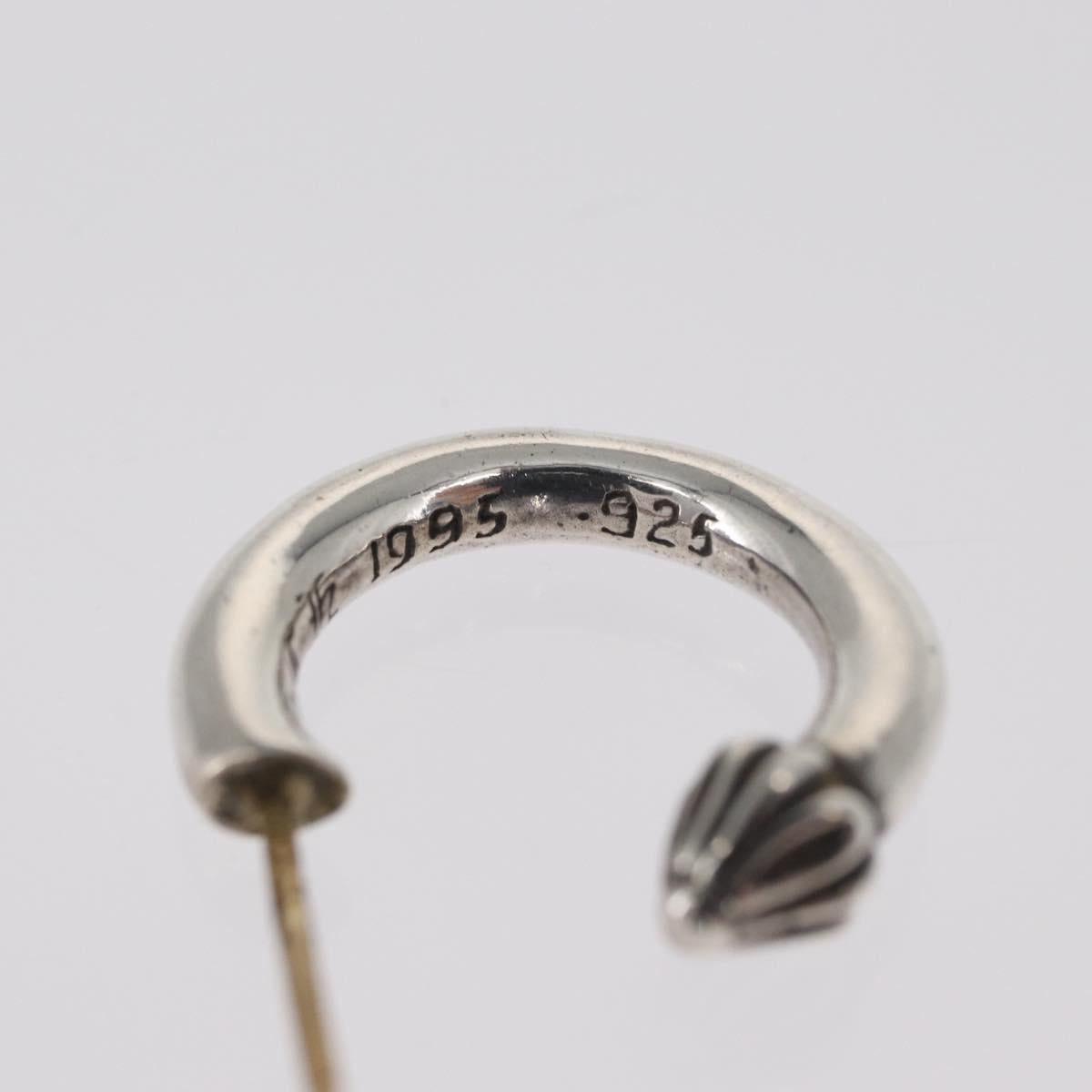 Chrome Hearts Plain Hoop Pierce Earring Ag925 Silver Auth 156691M