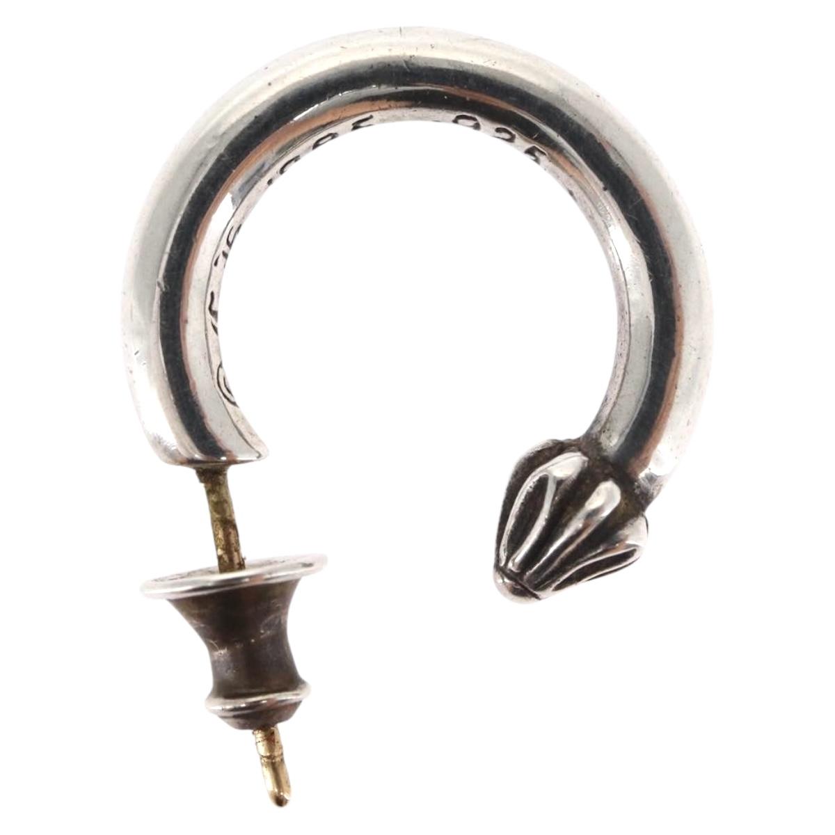 Chrome Hearts Plain Hoop Pierce Earring Ag925 Silver Auth 156691M