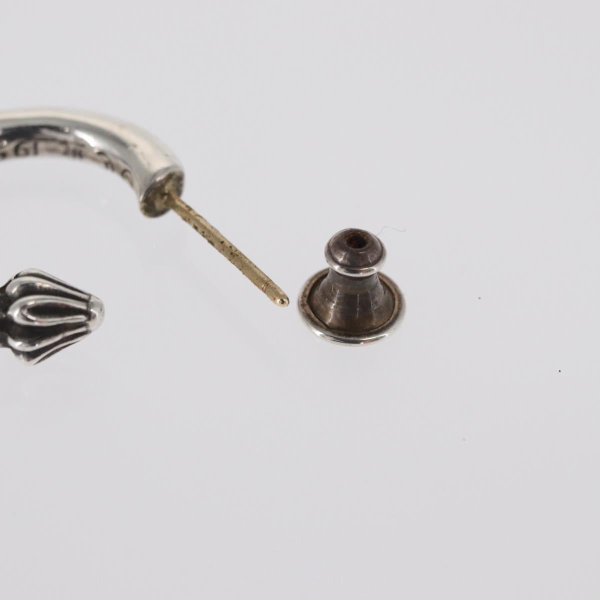 Chrome Hearts Plain Hoop Pierce Earring Ag925 Silver Auth 156691M