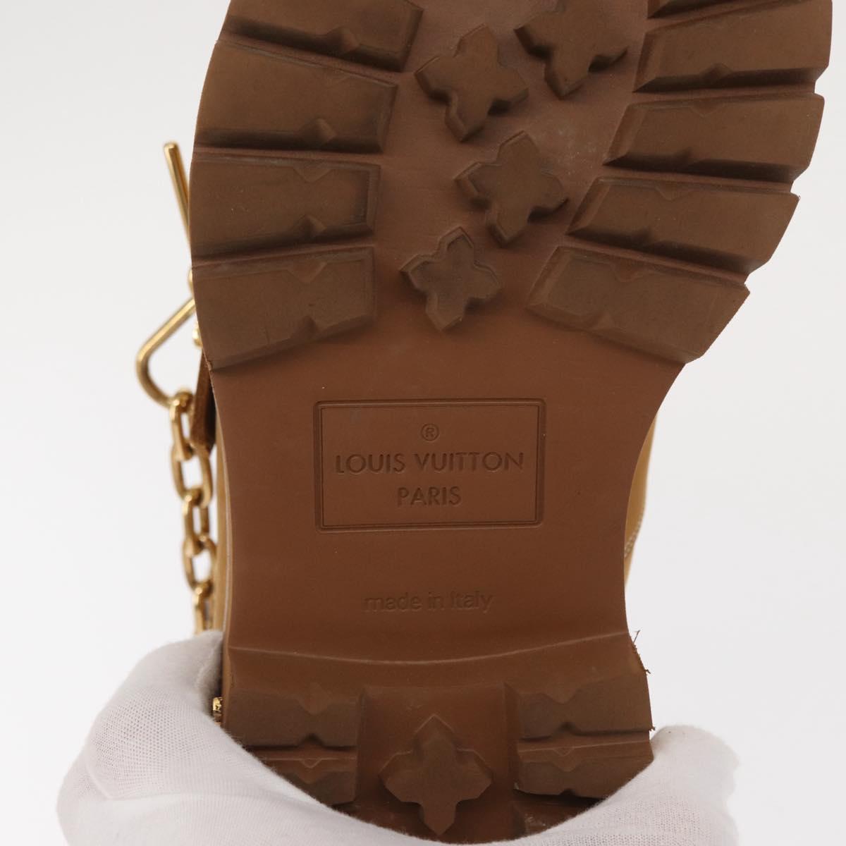LOUIS VUITTON Monogram Creeper Line Ankle Boots Shoes 7 Beige LV Auth 156692M