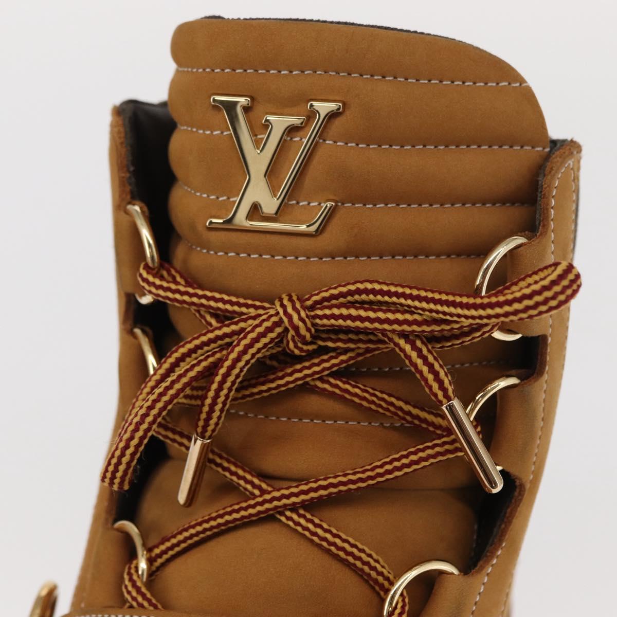 LOUIS VUITTON Monogram Creeper Line Ankle Boots Shoes 7 Beige LV Auth 156692M