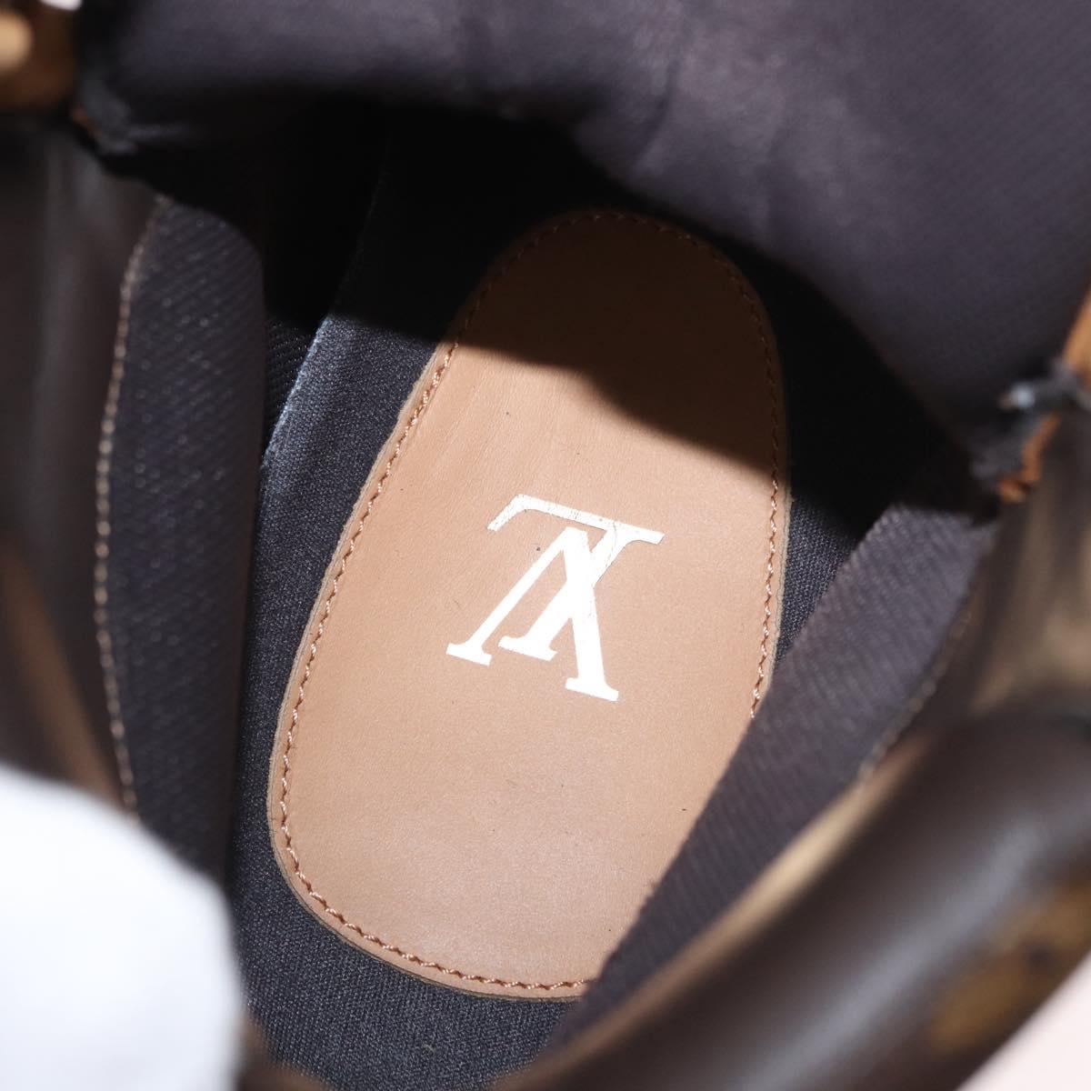 LOUIS VUITTON Monogram Creeper Line Ankle Boots Shoes 7 Beige LV Auth 156692M