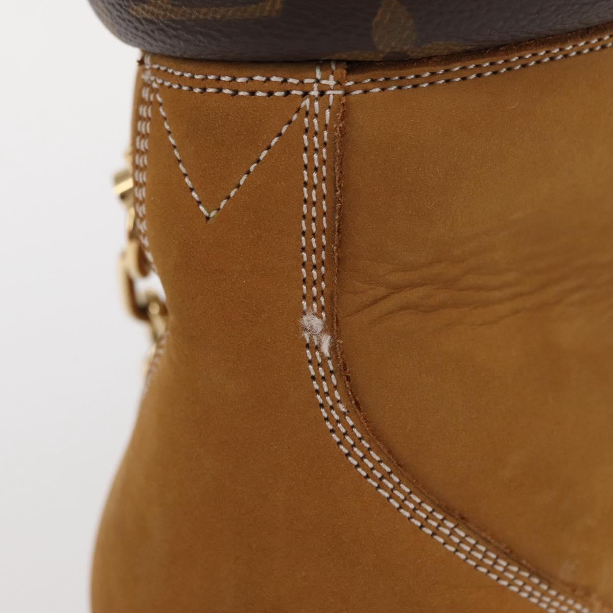 LOUIS VUITTON Monogram Creeper Line Ankle Boots Shoes 7 Beige LV Auth 156692M