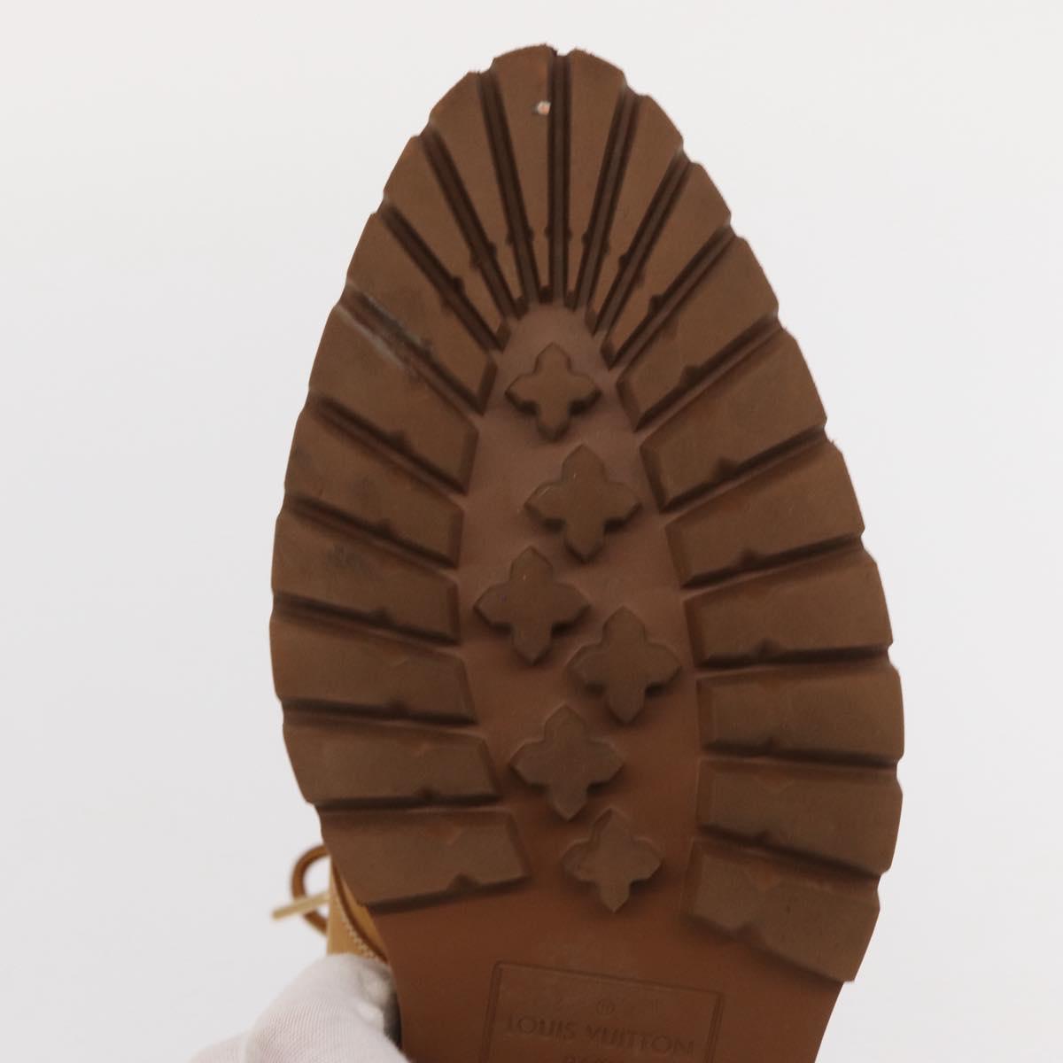 LOUIS VUITTON Monogram Creeper Line Ankle Boots Shoes 7 Beige LV Auth 156692M