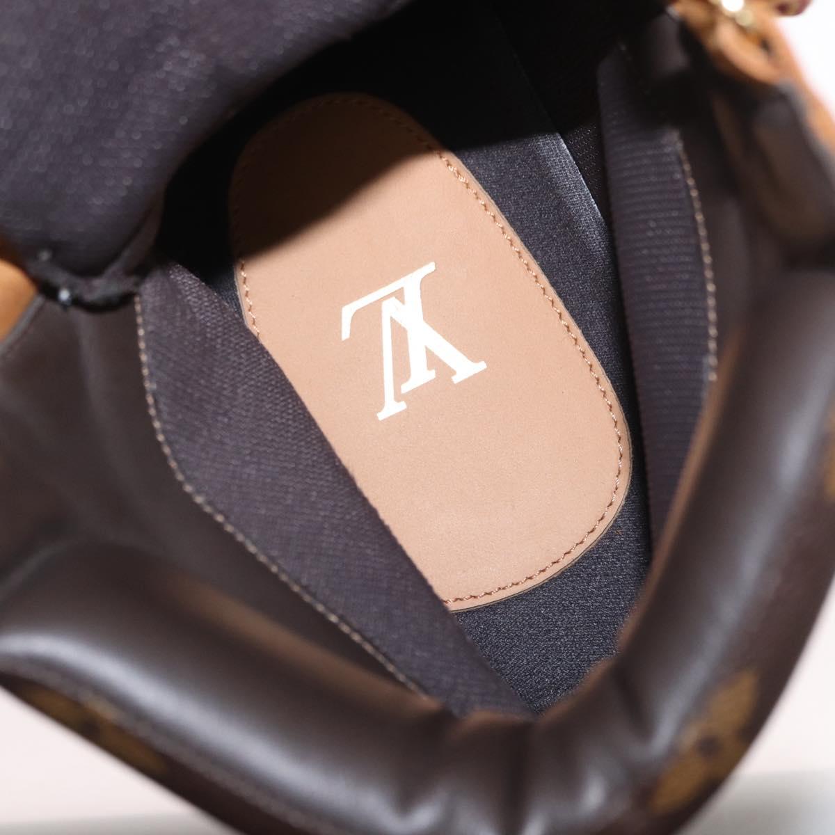 LOUIS VUITTON Monogram Creeper Line Ankle Boots Shoes 7 Beige LV Auth 156692M