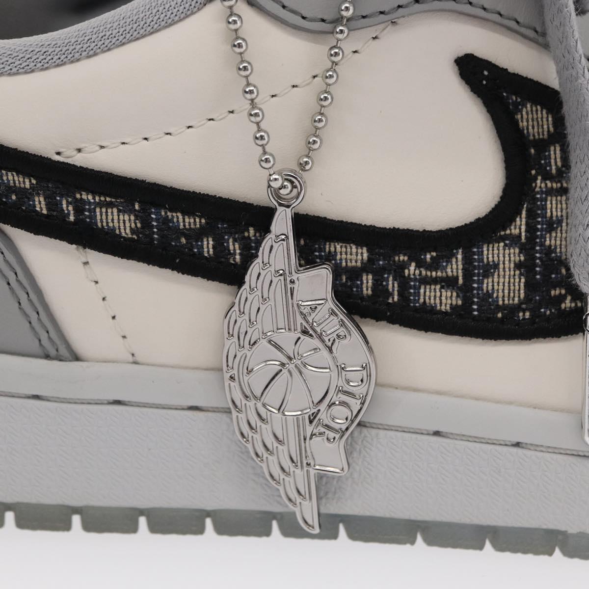 Christian Dior Trotter Air Dior Air Jordan 1 Low OG Sneakers Gray Auth 156693SM