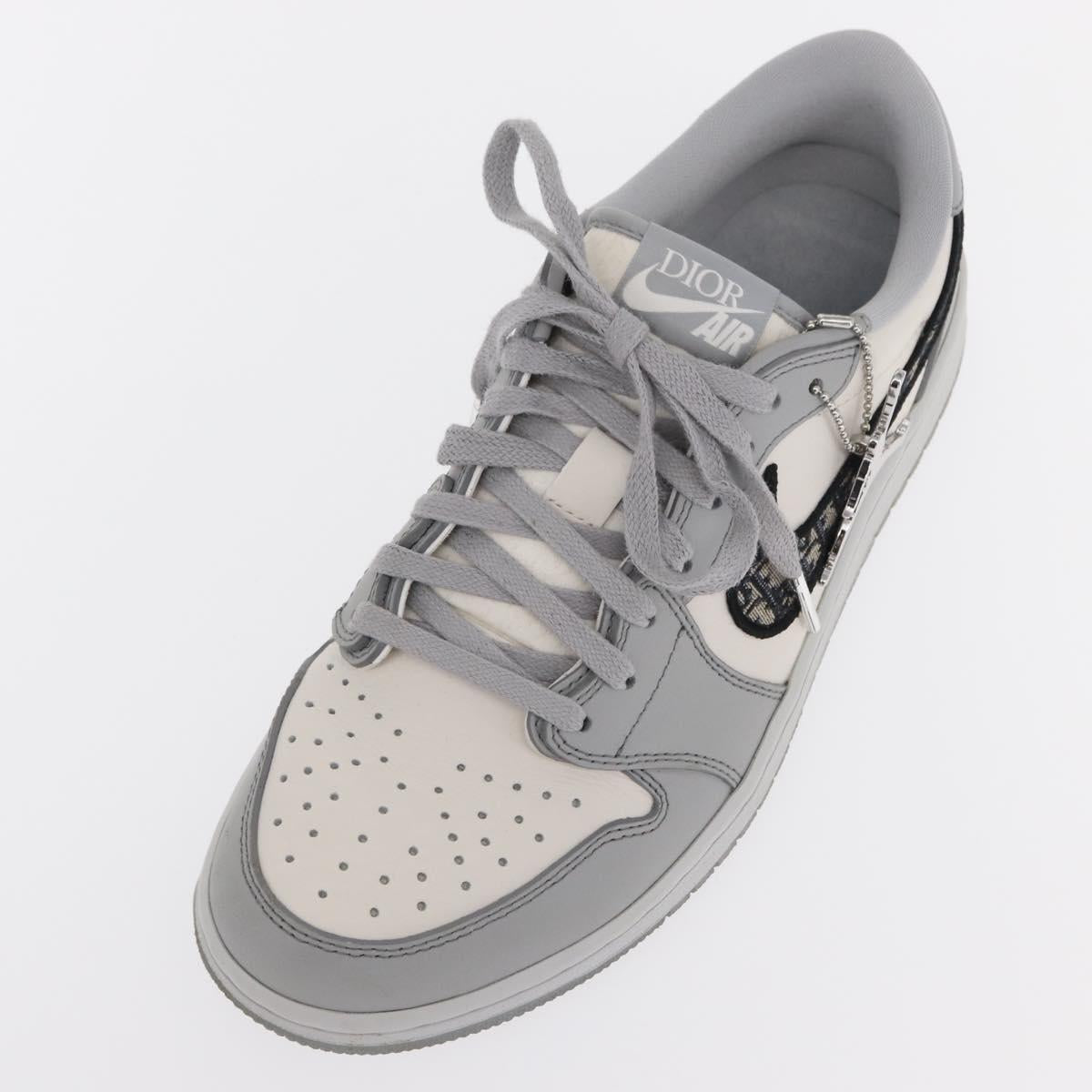 Christian Dior Trotter Air Dior Air Jordan 1 Low OG Sneakers Gray Auth 156693SM