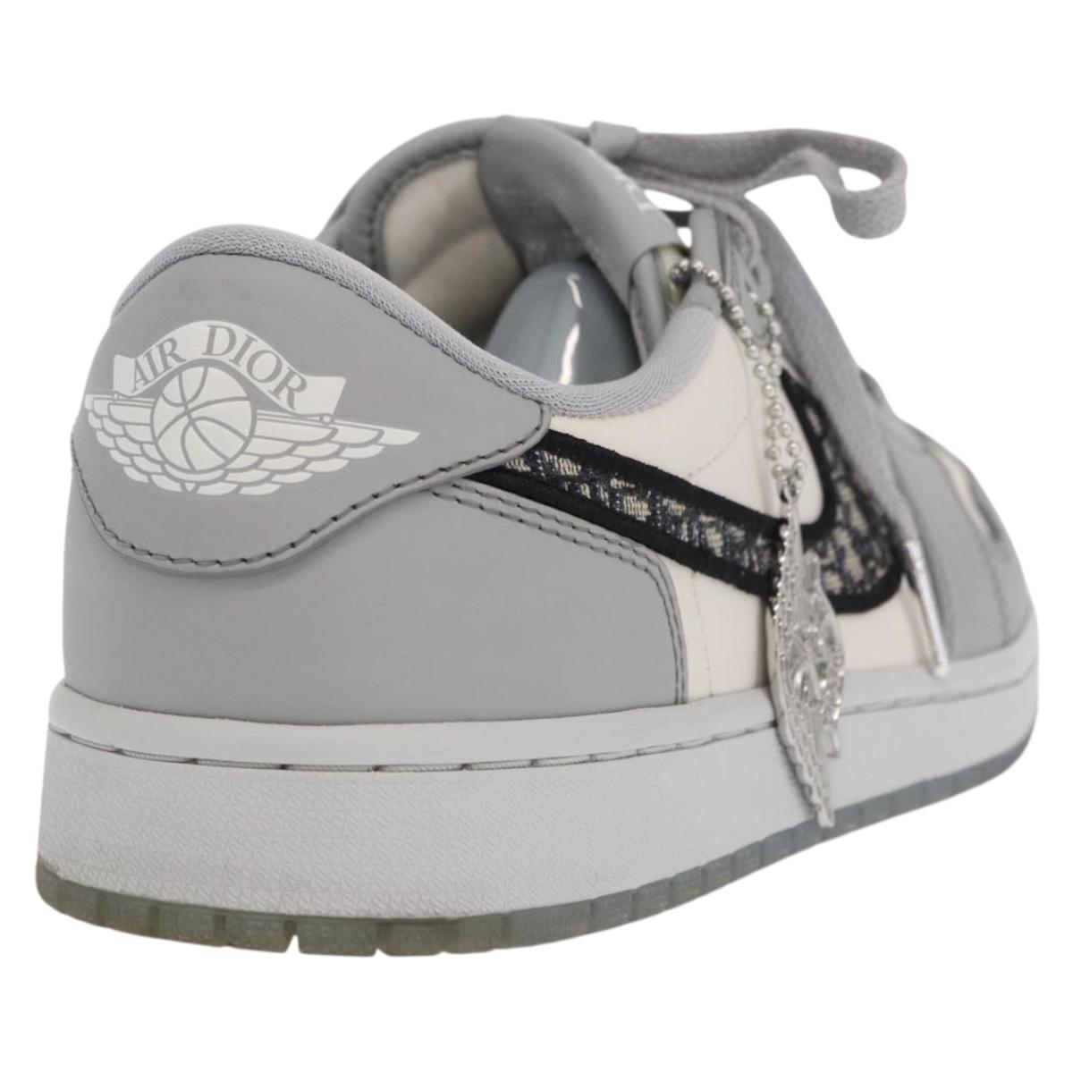 Christian Dior Trotter Air Dior Air Jordan 1 Low OG Sneakers Gray Auth 156693SM