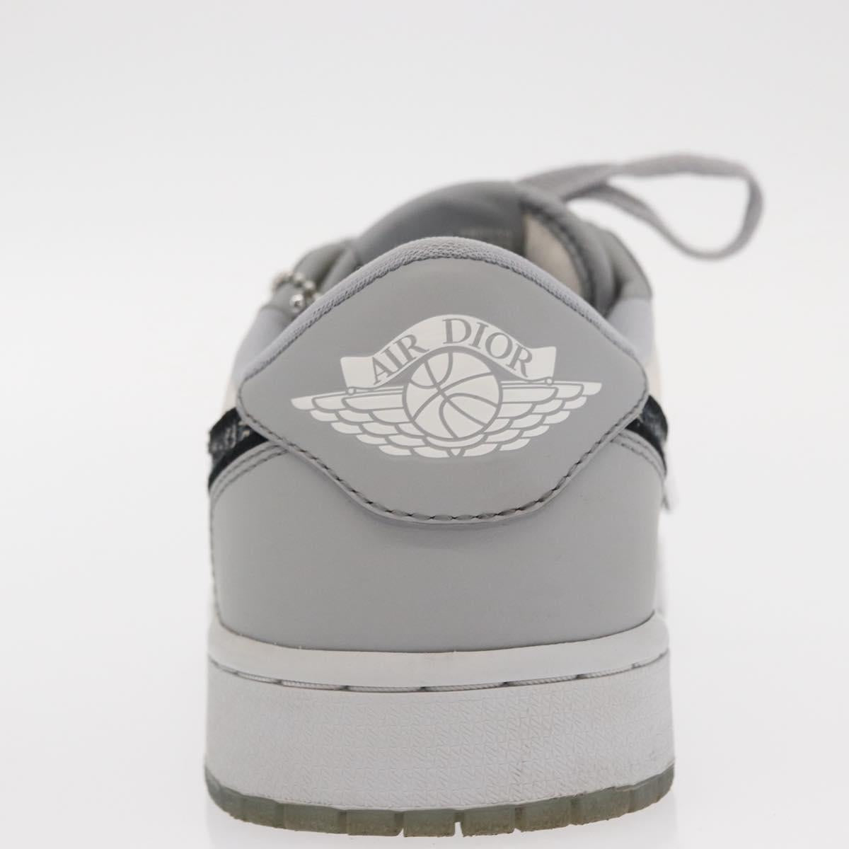 Christian Dior Trotter Air Dior Air Jordan 1 Low OG Sneakers Gray Auth 156693SM