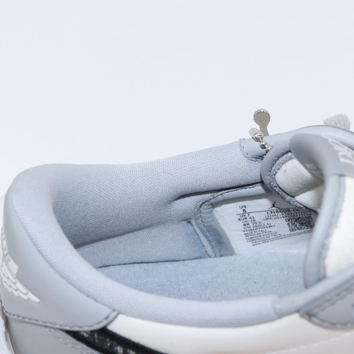 Christian Dior Trotter Air Dior Air Jordan 1 Low OG Sneakers Gray Auth 156693SM
