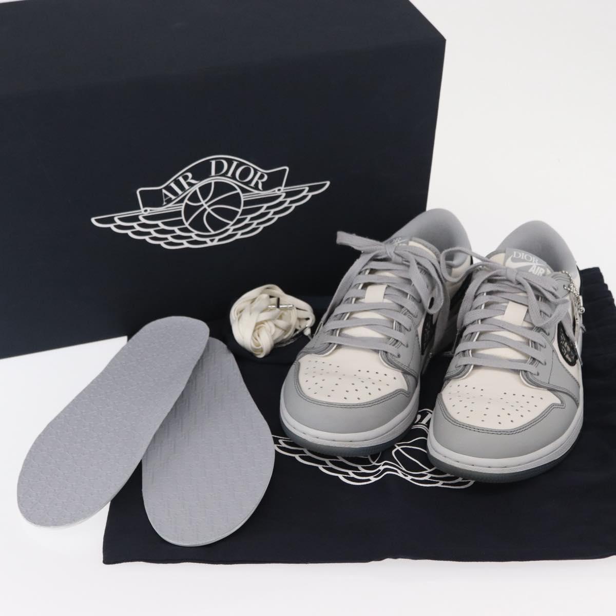 Christian Dior Trotter Air Dior Air Jordan 1 Low OG Sneakers Gray Auth 156693SM