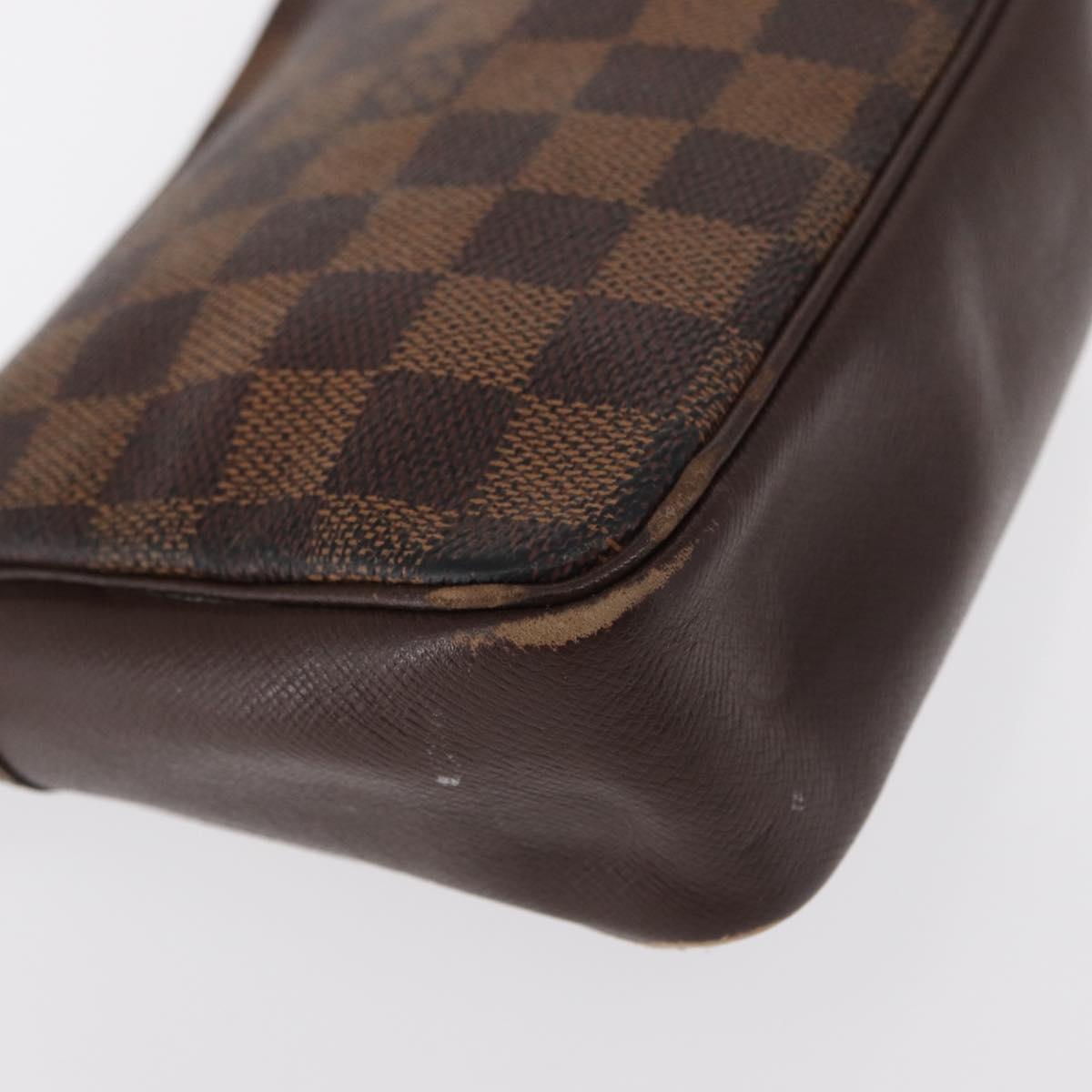 LOUIS VUITTON Damier Ebene Trousse Makeup Pouch N51982 LV Auth 156698
