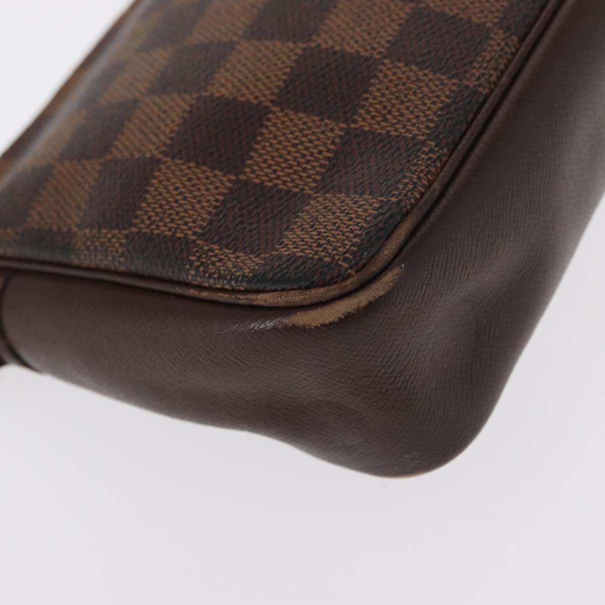 LOUIS VUITTON Damier Ebene Trousse Makeup Pouch N51982 LV Auth 156698