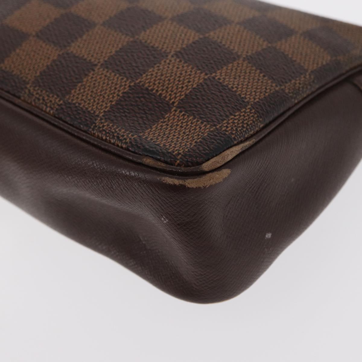 LOUIS VUITTON Damier Ebene Trousse Makeup Pouch N51982 LV Auth 156698