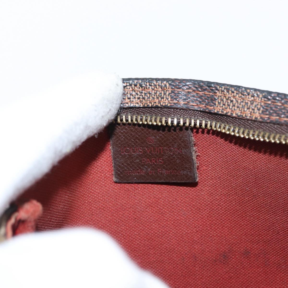 LOUIS VUITTON Damier Ebene Trousse Makeup Pouch N51982 LV Auth 156698