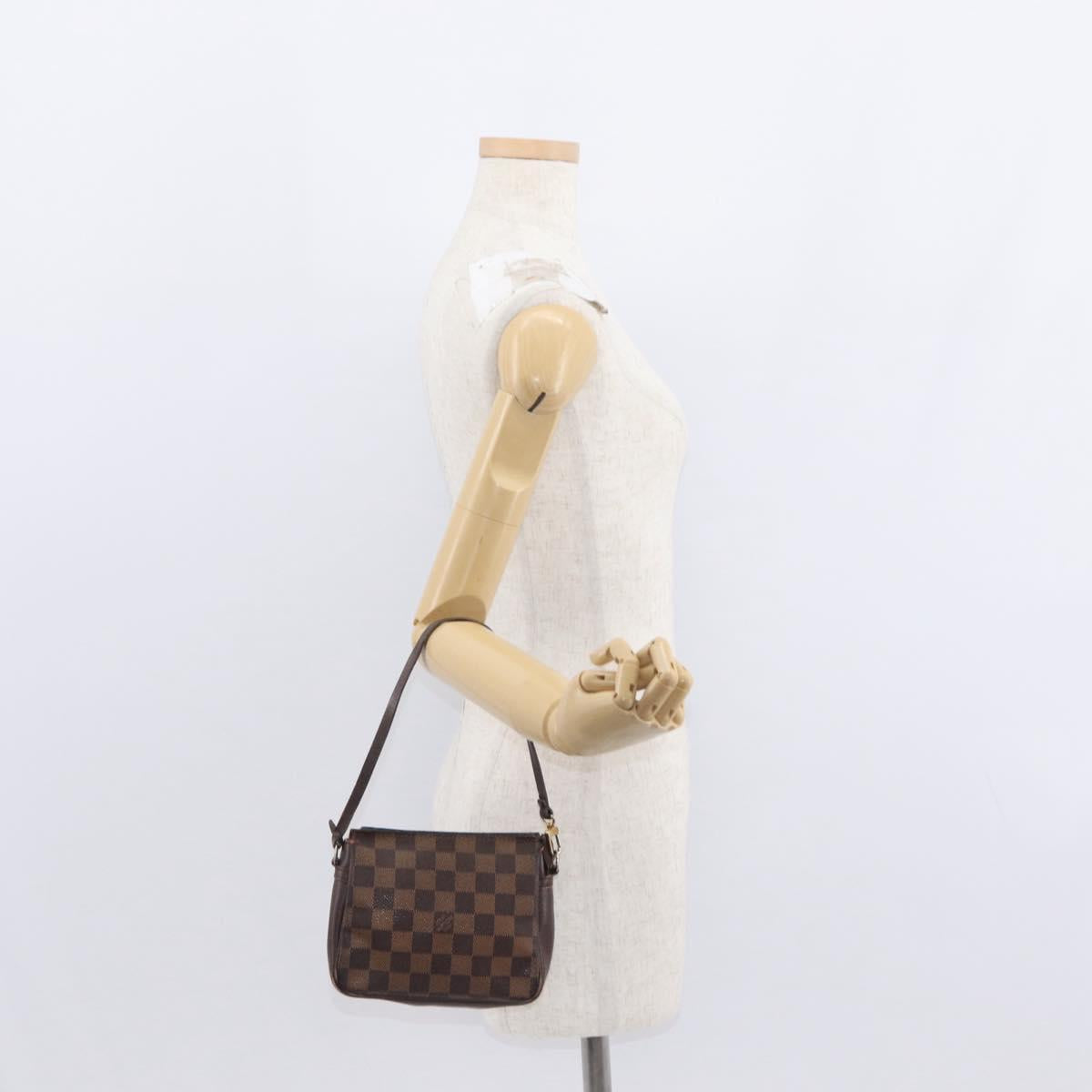 LOUIS VUITTON Damier Ebene Trousse Makeup Pouch N51982 LV Auth 156698