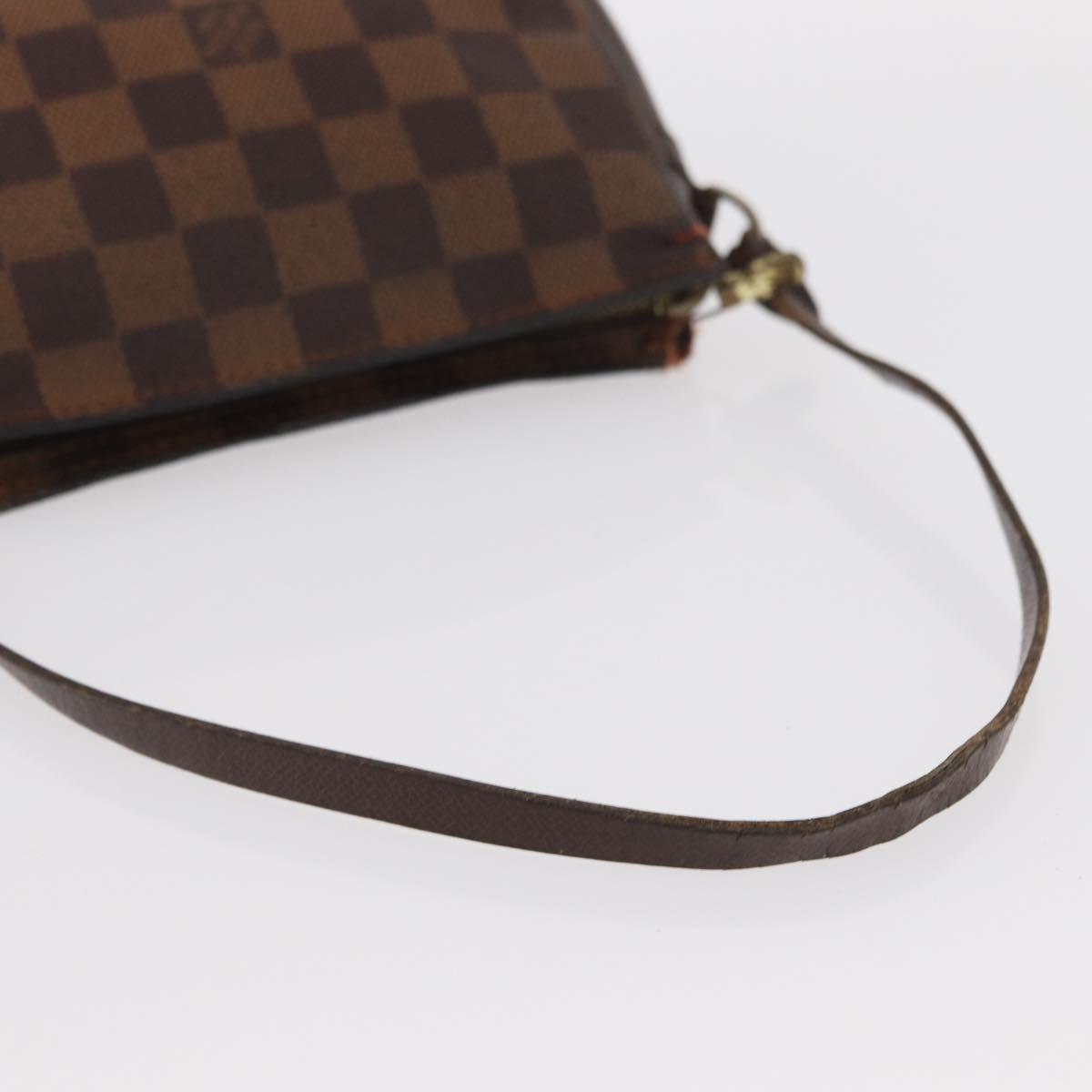 LOUIS VUITTON Damier Ebene Trousse Makeup Pouch N51982 LV Auth 156698