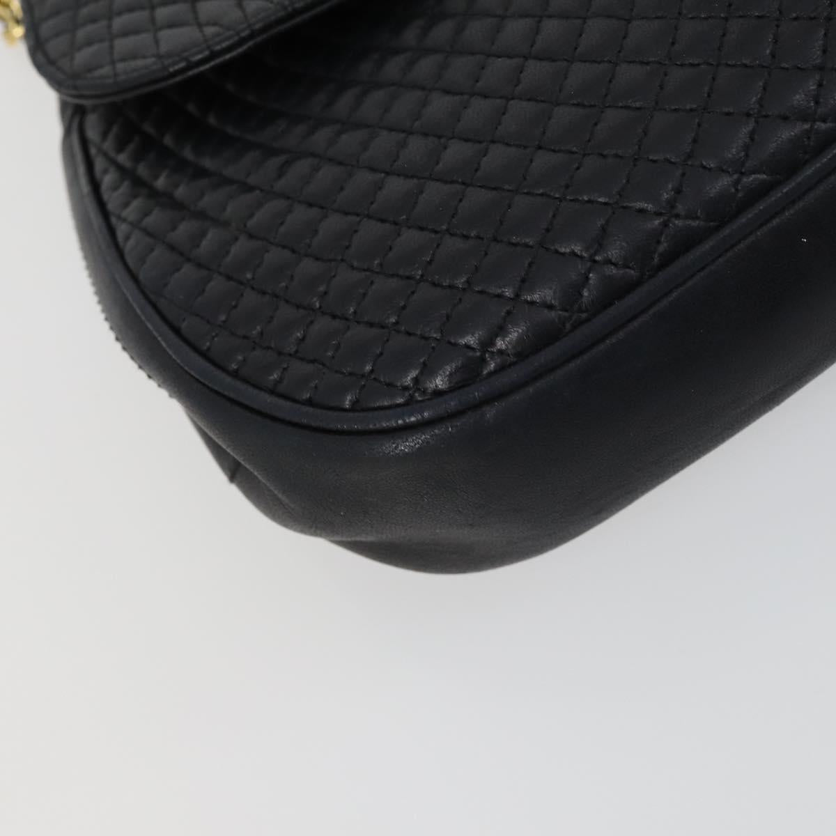 BALLY Tote Bag Leather 2 Set Black Ivory Auth 156704