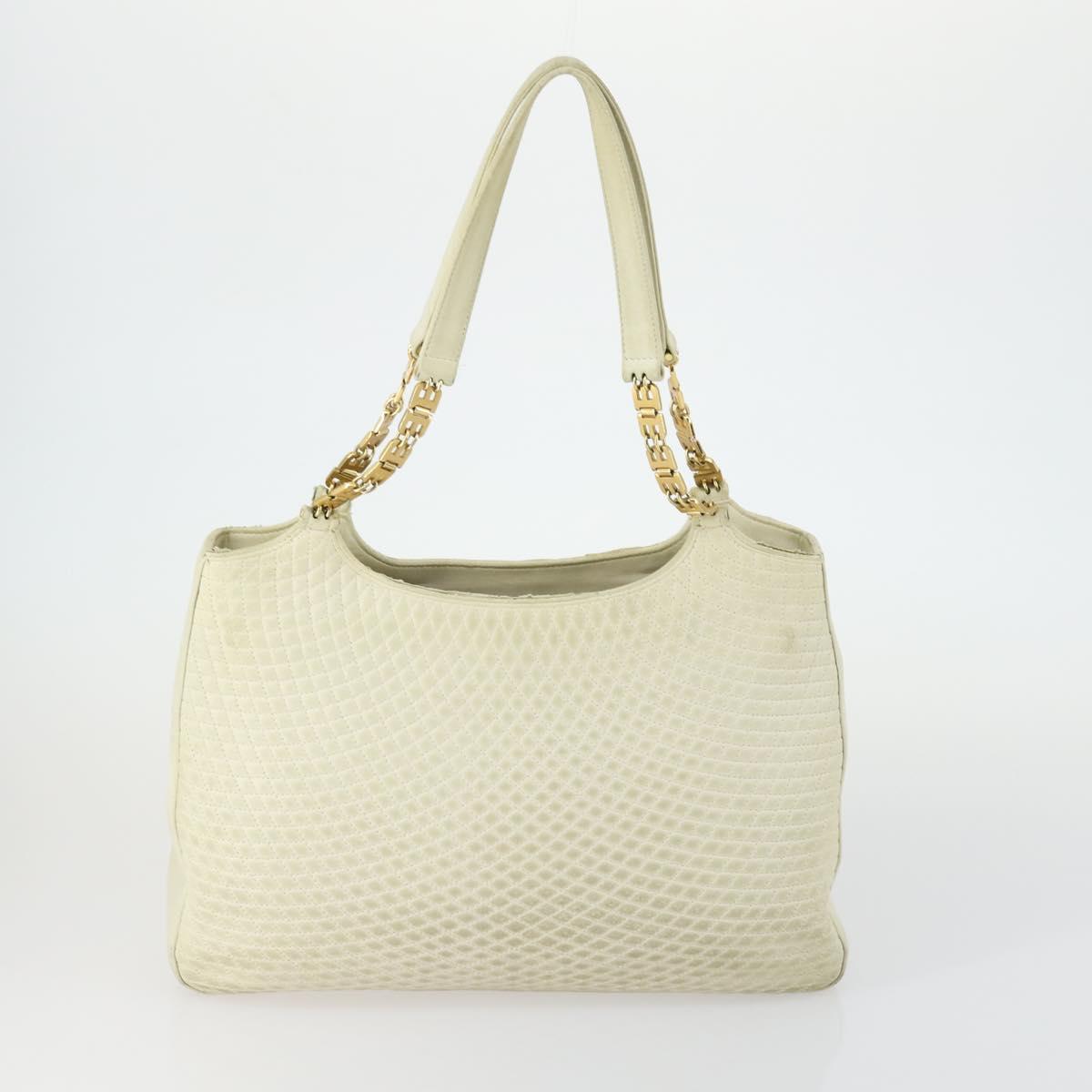 BALLY Tote Bag Leather 2 Set Black Ivory Auth 156704