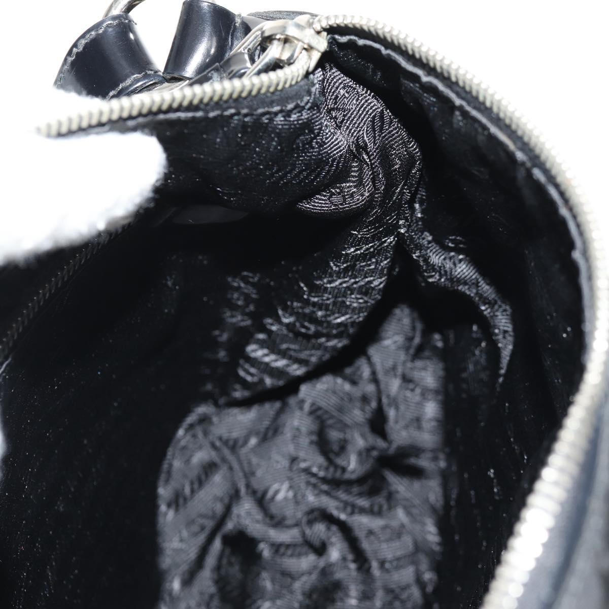 PRADA Shoulder Bag Nylon Black Silver Auth 156706V