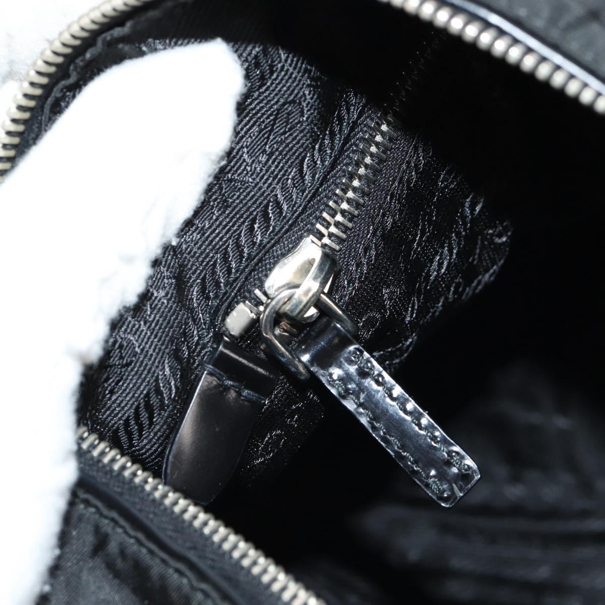 PRADA Shoulder Bag Nylon Black Silver Auth 156706V