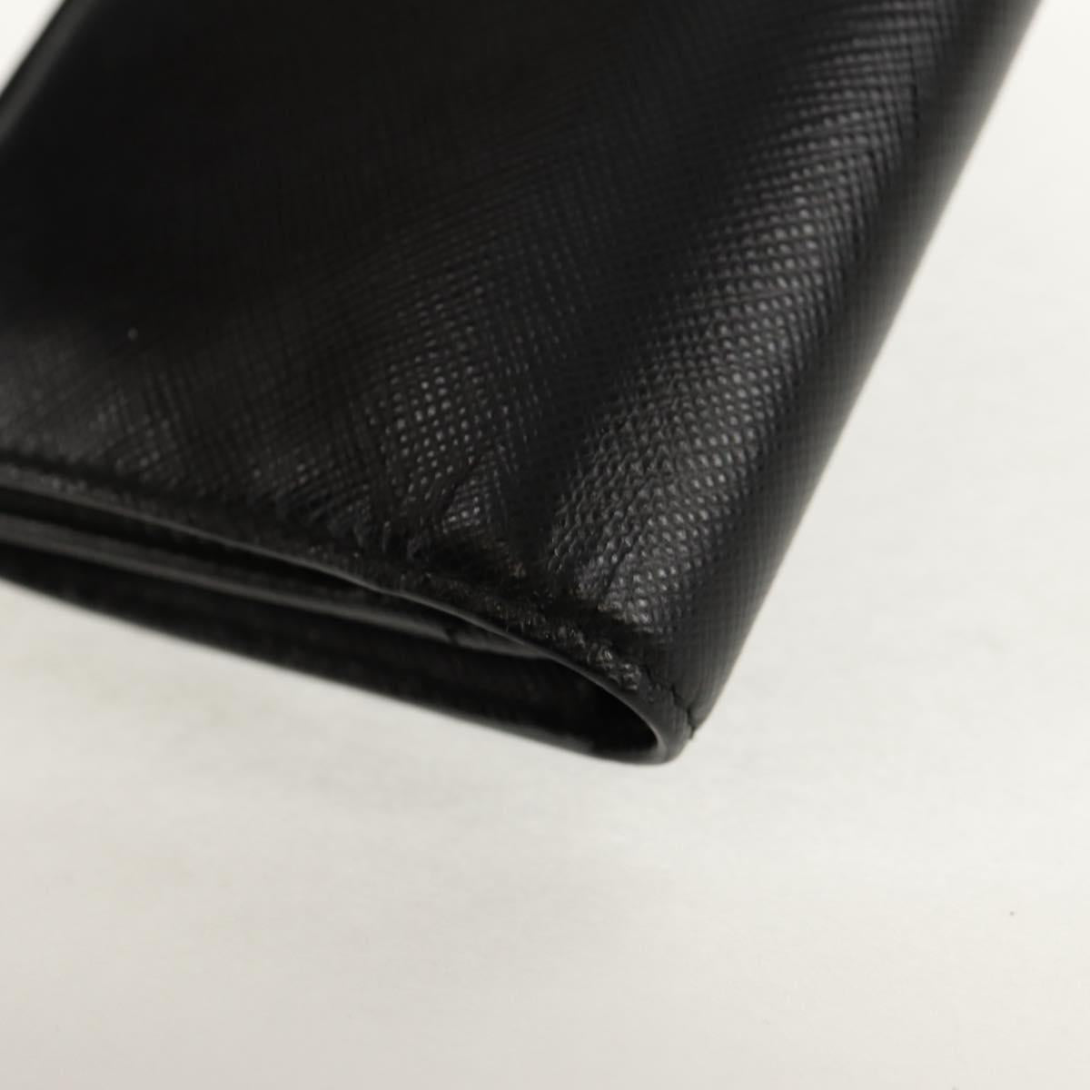PRADA Wallet Safiano leather Black Auth 156712V