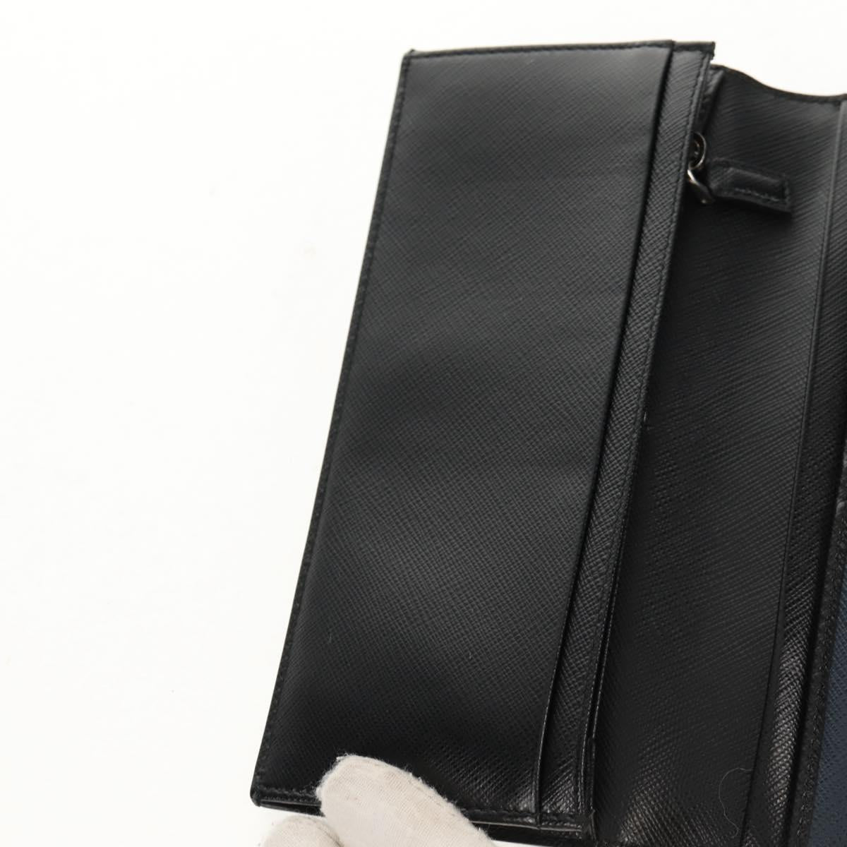 PRADA Wallet Safiano leather Black Auth 156712V