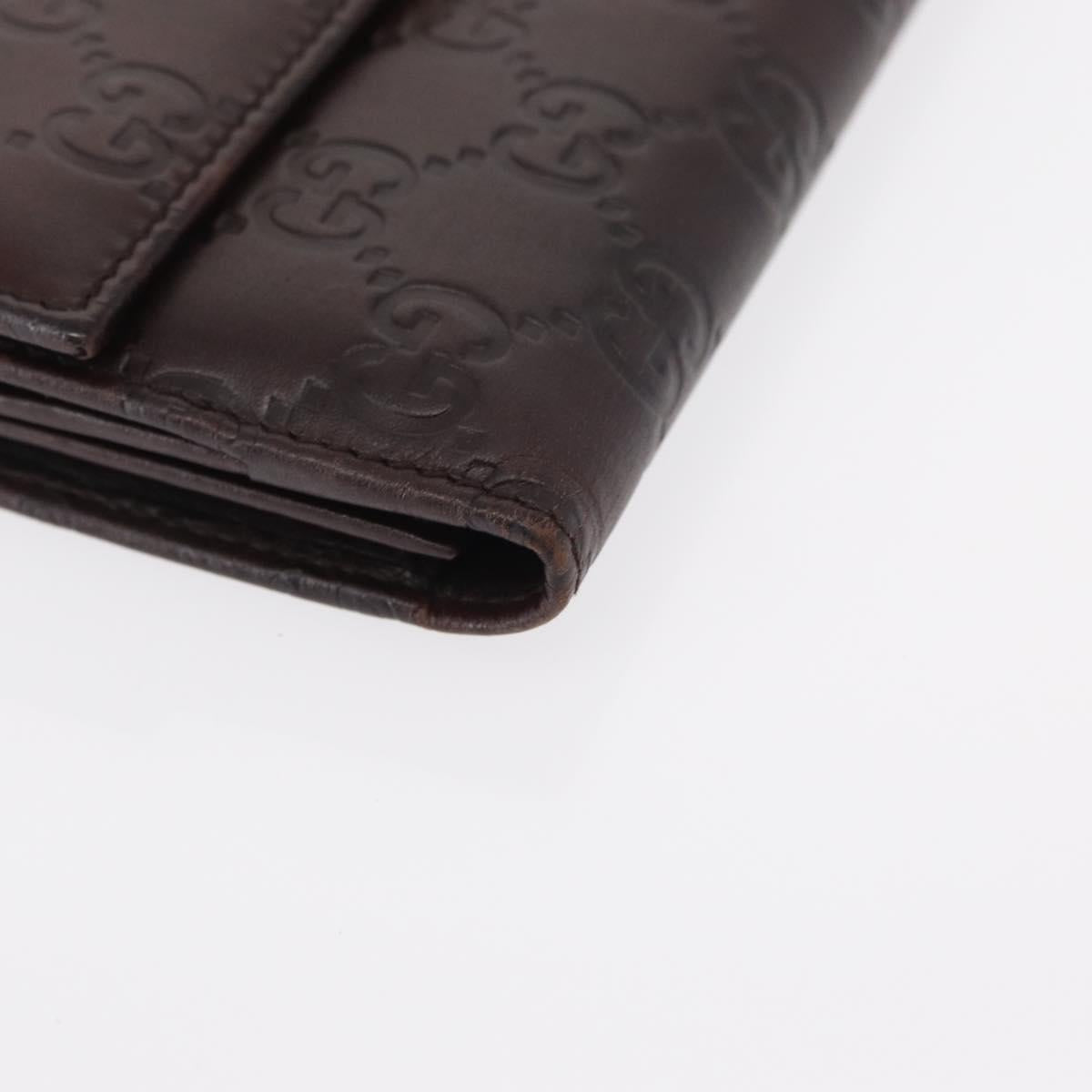 GUCCI GG Canvas Guccissima Long Wallet Leather Brown Gold 112715 Auth 156714