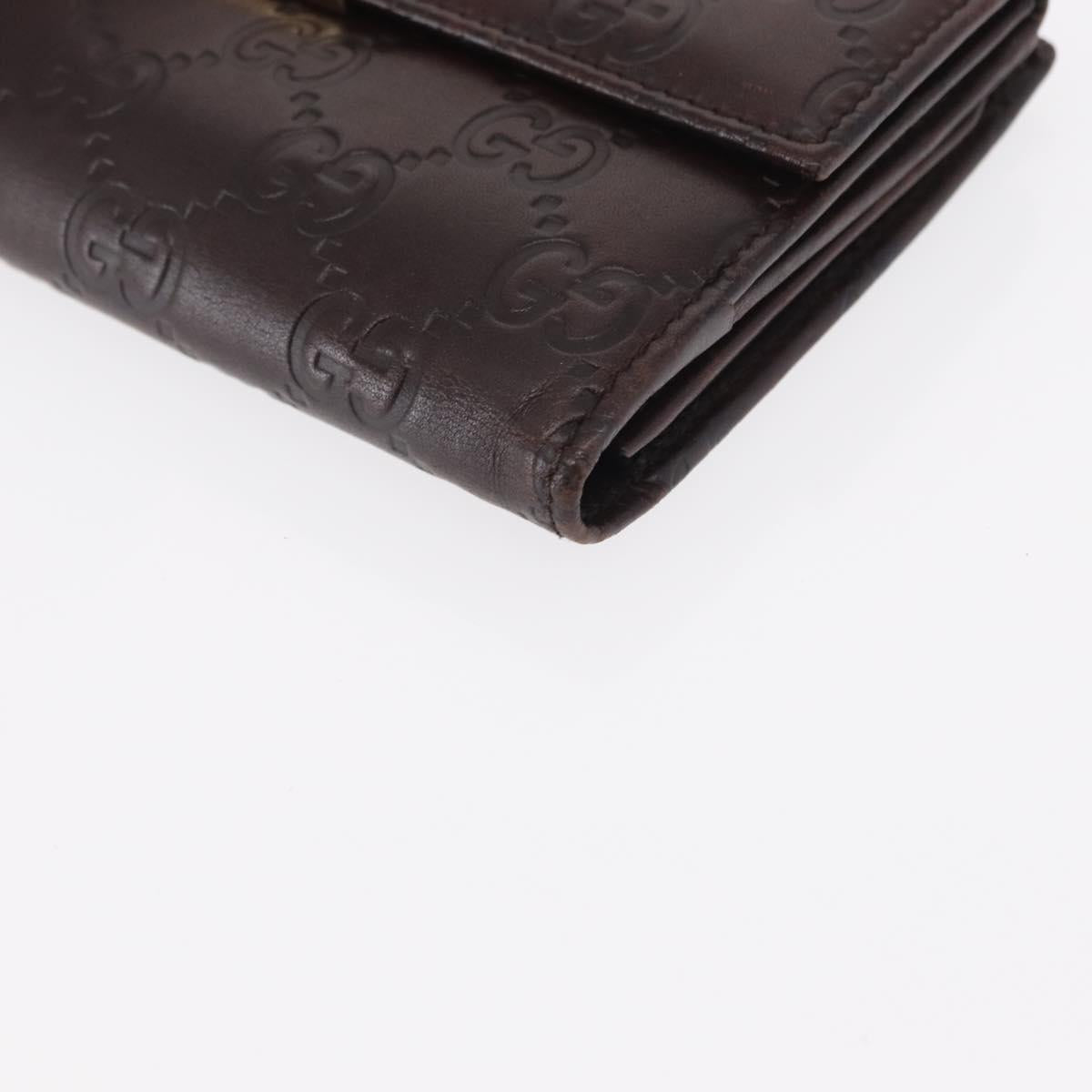 GUCCI GG Canvas Guccissima Long Wallet Leather Brown Gold 112715 Auth 156714