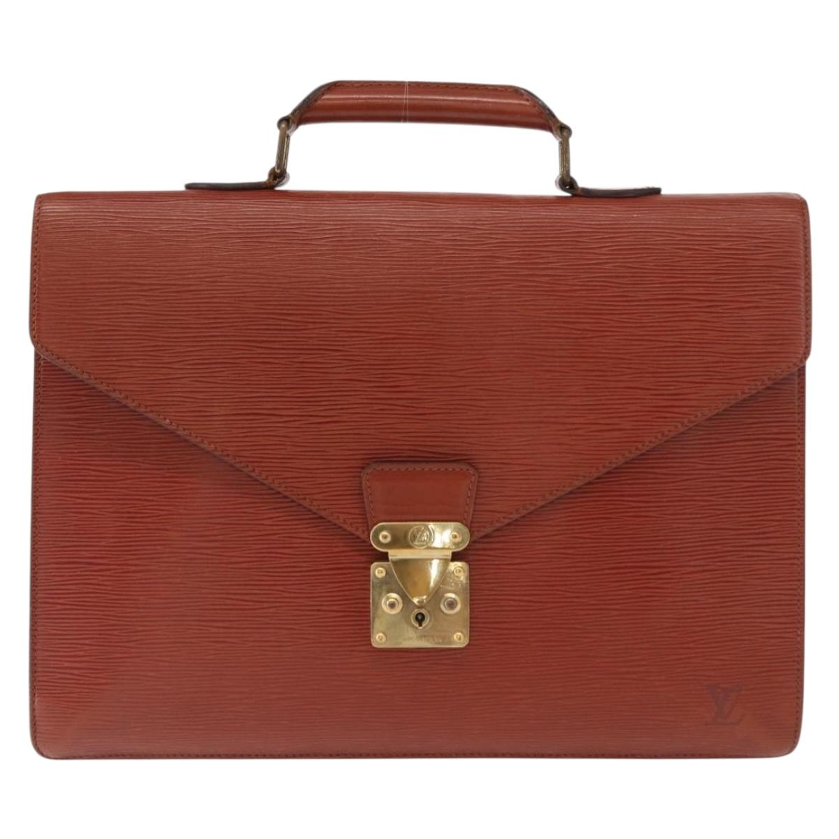 LOUIS VUITTON Epi Serviette Conseiller Briefcase Brown M54423 LV Auth 156727