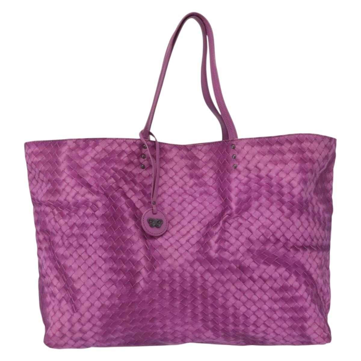 BOTTEGA VENETA Tote Bag Nylon Purple Auth 156732