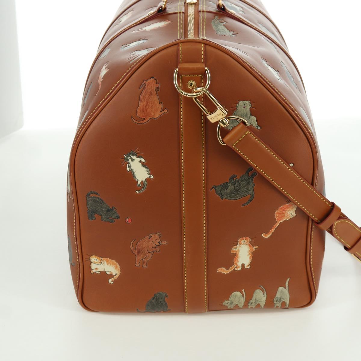 LOUIS VUITTON Catgram Keepall Bandouliere 55 Bag Leather M52951 LV Auth 156736SM
