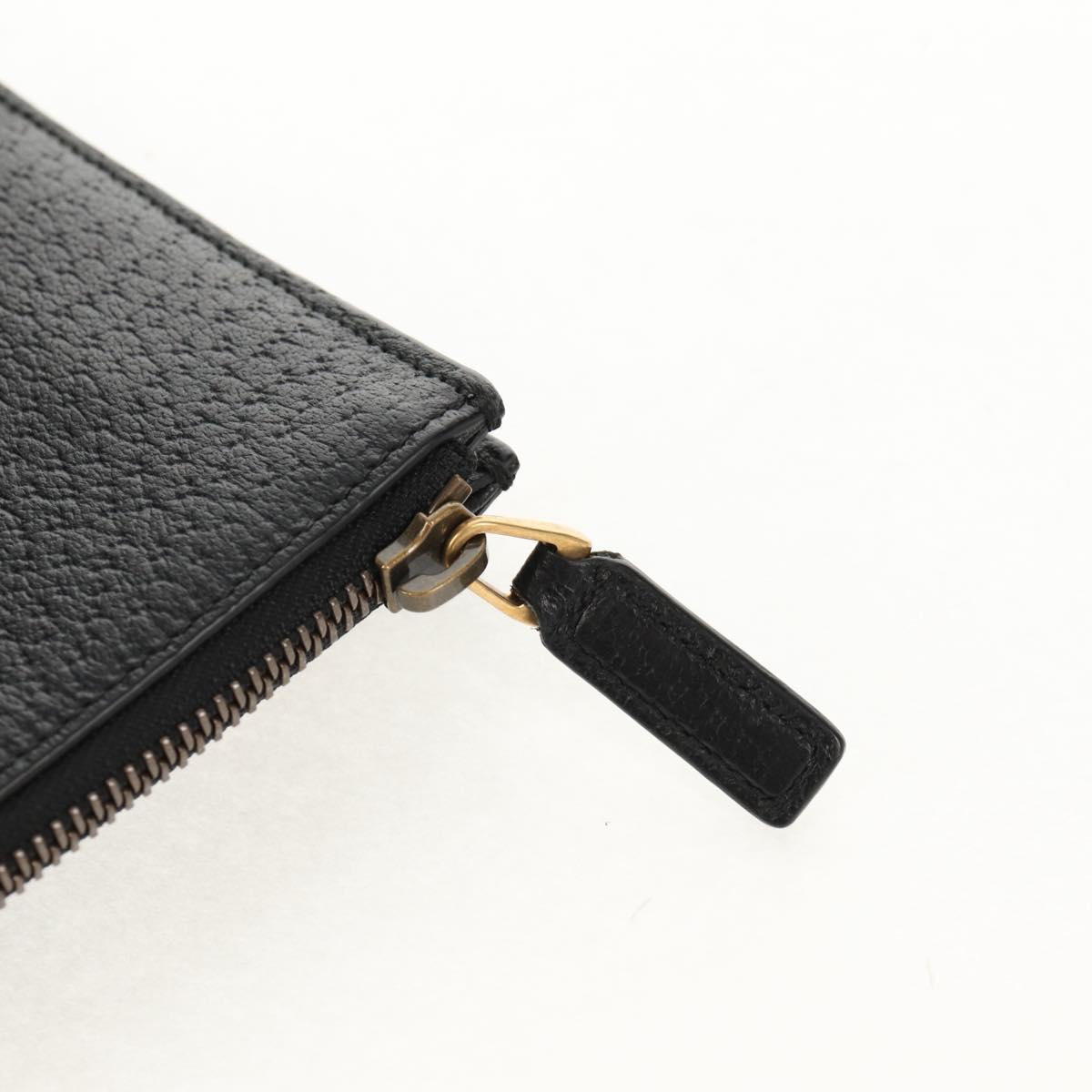 GUCCI GG Marmont Clutch Bag Leather Black 475317 Auth 156740V