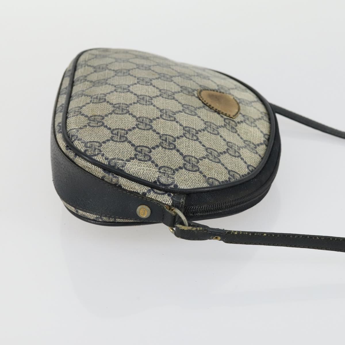 GUCCI GG Supreme Web Sherry Line Shoulder Bag PVC 3 Set Beige Gold Auth 156744