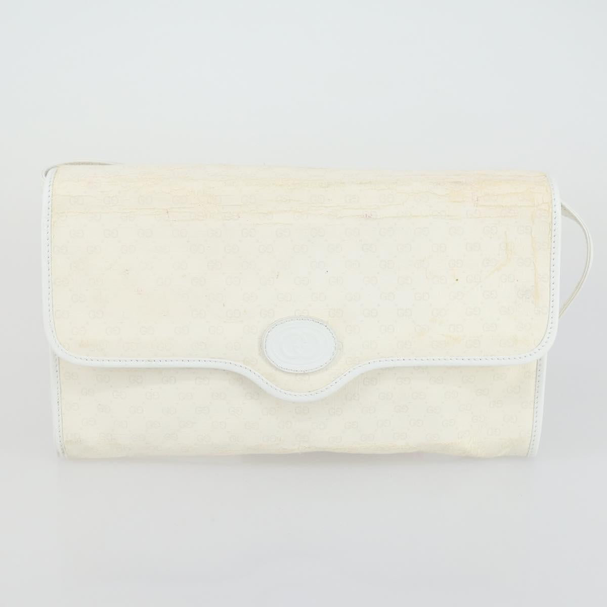 GUCCI GG Supreme Web Sherry Line Shoulder Bag PVC 3 Set Beige Gold Auth 156744