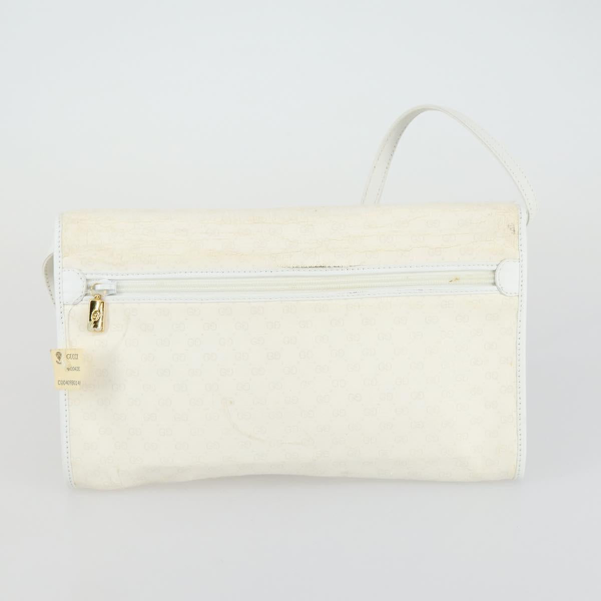 GUCCI GG Supreme Web Sherry Line Shoulder Bag PVC 3 Set Beige Gold Auth 156744