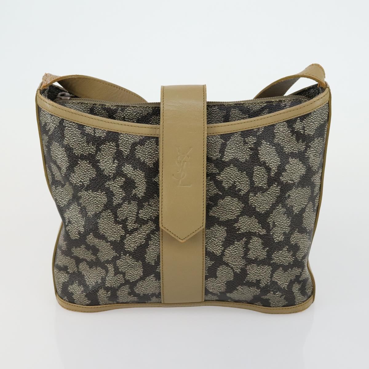 GIVENCHY Fendi Saint Laurent Zucca Canvas Bag PVC 3 Set Brown Black Auth 156745