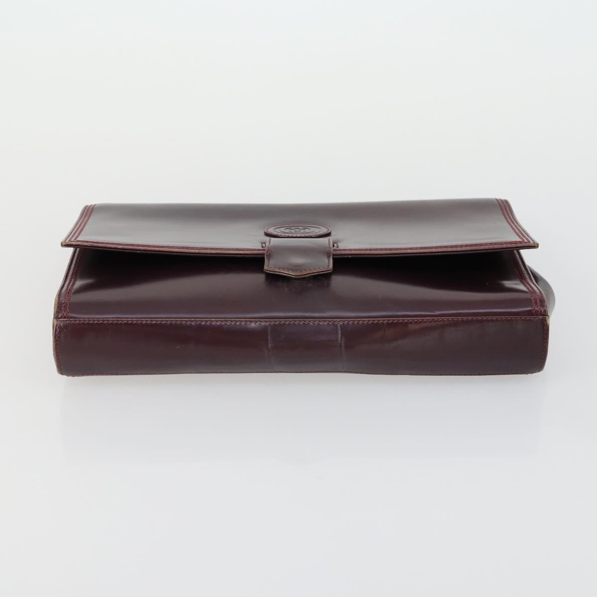 GUCCI GG Supreme Clutch Bag PVC Leather 4 Set Beige Black Auth 156746