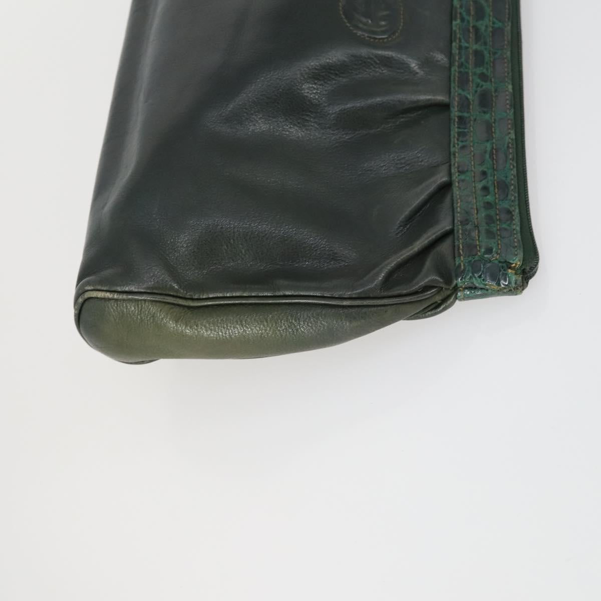 GUCCI GG Supreme Clutch Bag PVC Leather 4 Set Beige Black Auth 156746