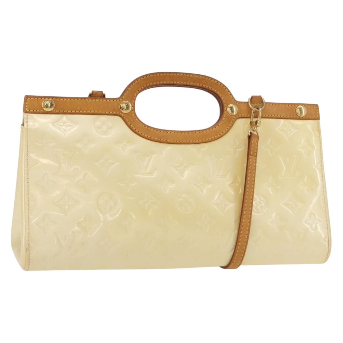 LOUIS VUITTON Monogram Vernis Roxbury Drive Hand Bag Perle M91374 LV Auth 156779